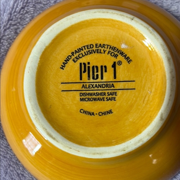 Pier 1 Yellow Earthenware Bowl - Picture 2 of 6